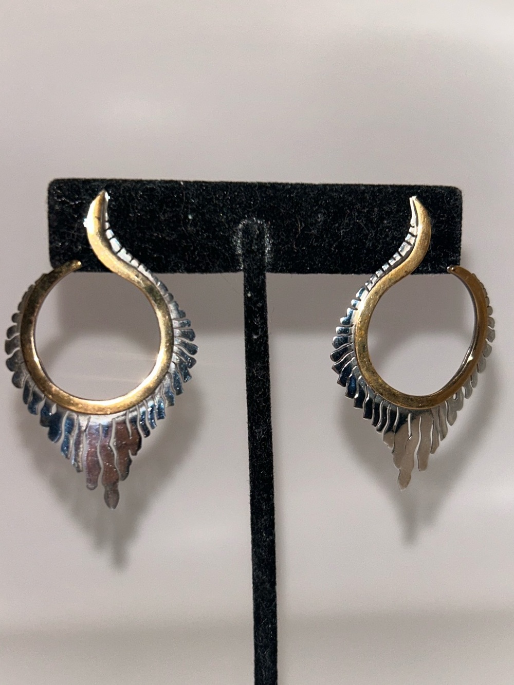Sterling Silver and Gold Sunburst Earrings